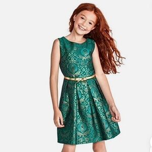 Green and Gold Party Dress